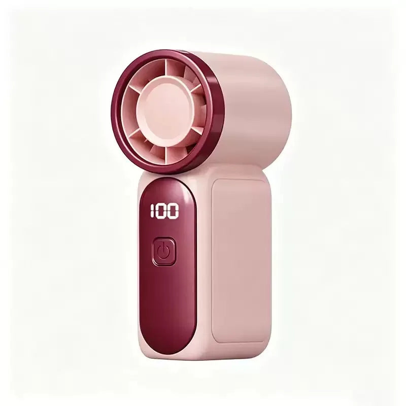 Handheld Mini Fan 5 Speed Adjust Type C Rechargeable Portable Fan Digital Display Desktop Fan Outdoor Use