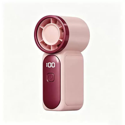 Handheld Mini Fan 5 Speed Adjust Type C Rechargeable Portable Fan Digital Display Desktop Fan Outdoor Use