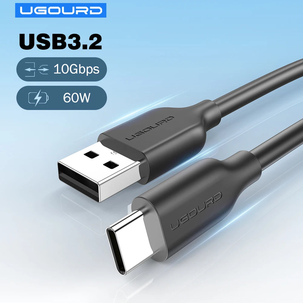USB3.2 10Gbps Cable USB 3.0/3.1/3.2 OTG Cable USB a to USB Type C Data Transfer SSD Hard Disk Cable 3A 60W QC 3.0