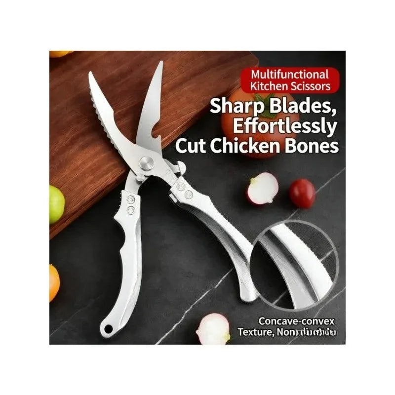 Multipurpose Strong Scissors High Stainless Steel Chicken Scissors Ultra Sharp Scissors Fish Chicken Bone Scissors Kitchen Tools