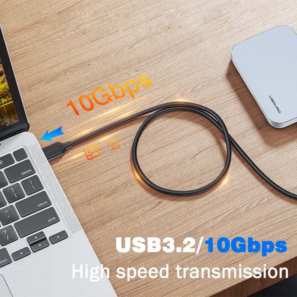 USB3.2 10Gbps Cable USB 3.0/3.1/3.2 OTG Cable USB a to USB Type C Data Transfer SSD Hard Disk Cable 3A 60W QC 3.0
