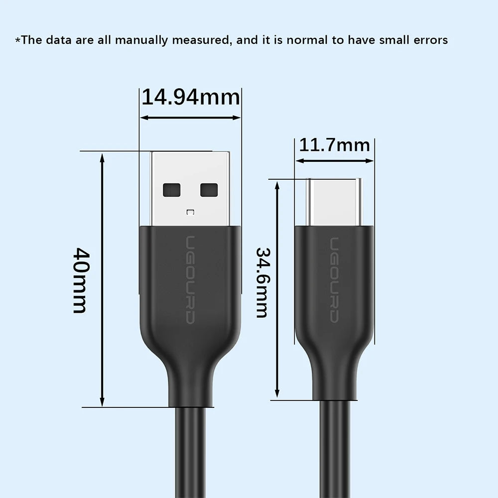 USB3.2 10Gbps Cable USB 3.0/3.1/3.2 OTG Cable USB a to USB Type C Data Transfer SSD Hard Disk Cable 3A 60W QC 3.0